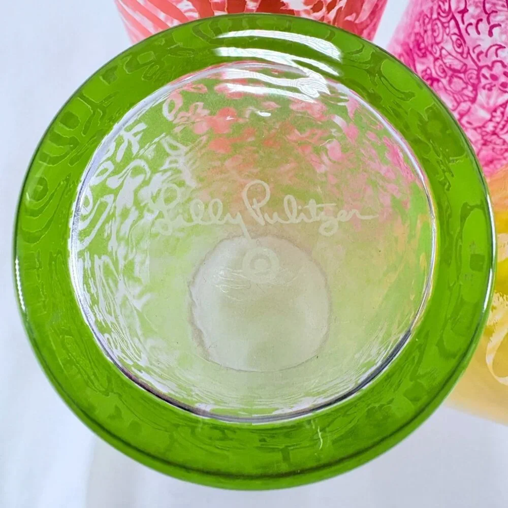 Lily Pulitzer for Target Limited Tropical Themed Glass Tumblers 4‎ Glasses 2015